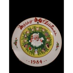 Vintage 1984 Merry Christmas Collector's Plate 10.25" By Eve Rockwell